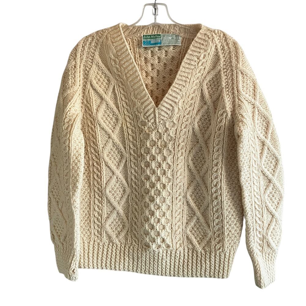 Classic Cream Cable Knit Sweater